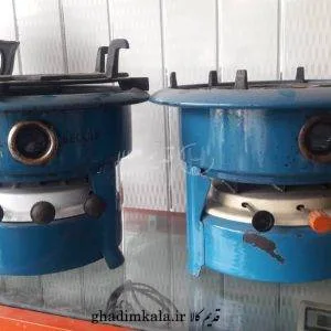 اجاق نفتی قدیمی فلزی با رنگ آبی، دو شعله، مناسب دکوراسیون سنتی و کلکسیون – فروشگاه قدیم کالا